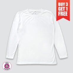 Women’s White Long Sleeve T-Shirts – 100% Polyester - ND4565WI - Neil & David ®