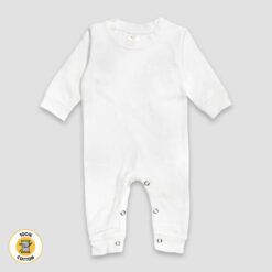 Baby Sleep N Play Long Sleeve Crew Neck – 100% Cotton White - LG2401W - The Laughing Giraffe®