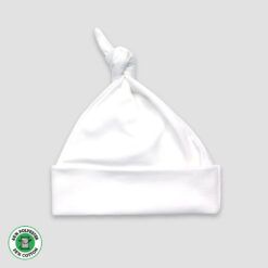 Baby Knotted Beanie Hat – Polyester Cotton Blend White - LG3021W - The Laughing Giraffe®