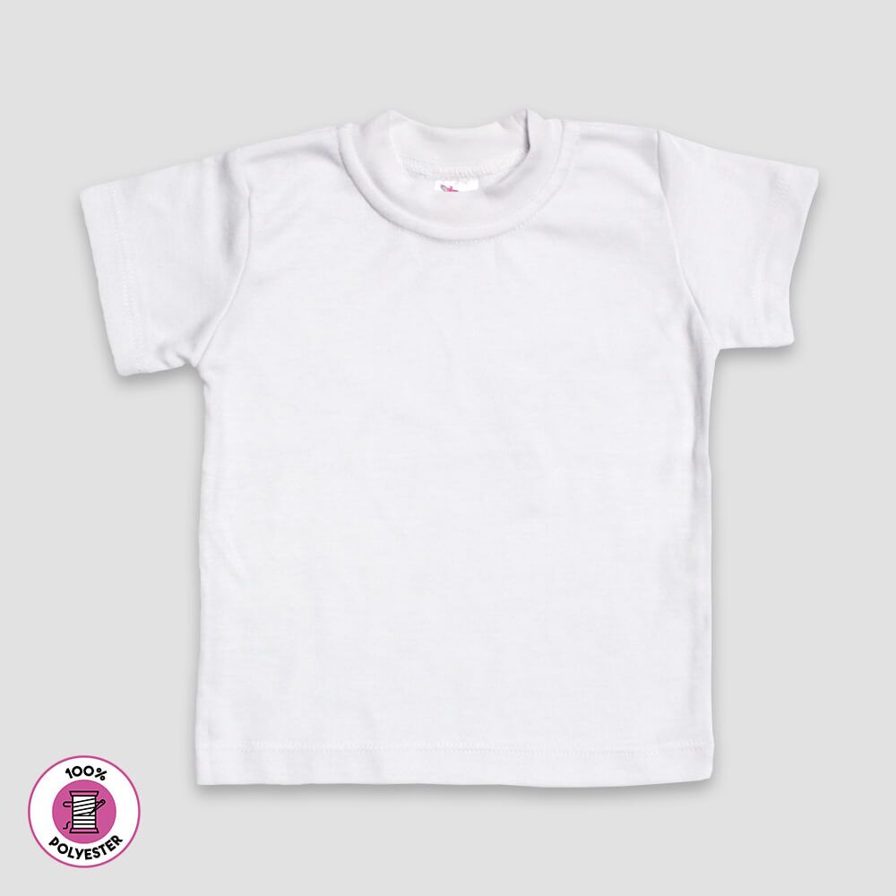 Baby Short Sleeve T-Shirts - 100% Polyester Natural 0-3M Baby Short Sleeve T-Shirts - 100% Polyester Natural 0-3M